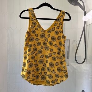 RW&Co Yellow Floral Tank Blouse Tunic